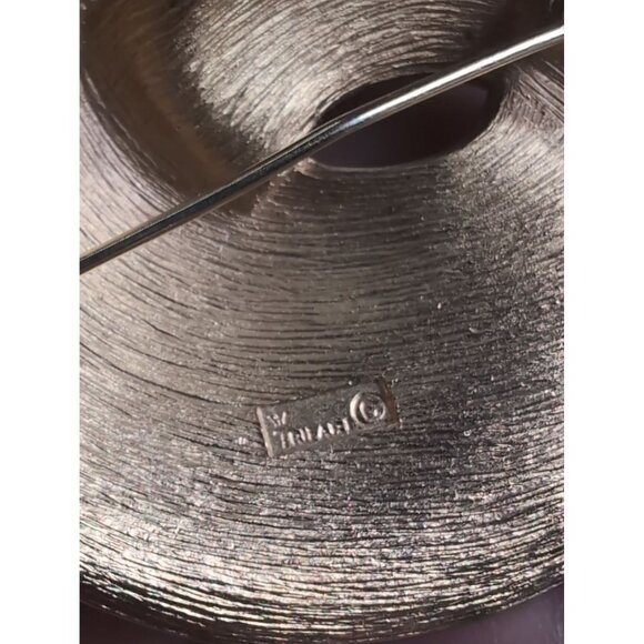 Vintage Crown Trifari Mid-Century Swirl Brooch with Faux Turquoise Cabochons - Picture 3 of 4